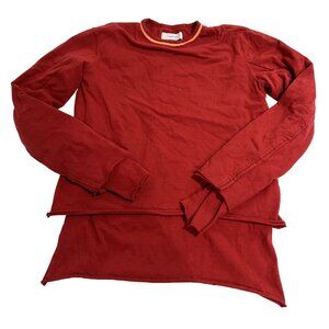 FACETASM Layered Crewneck Long Sleeve Shirt in Red